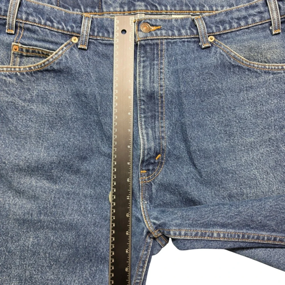 Vintage Orange Tab 505 Regular Straight Jeans Mens 40x32 Blue Levis Made in USA